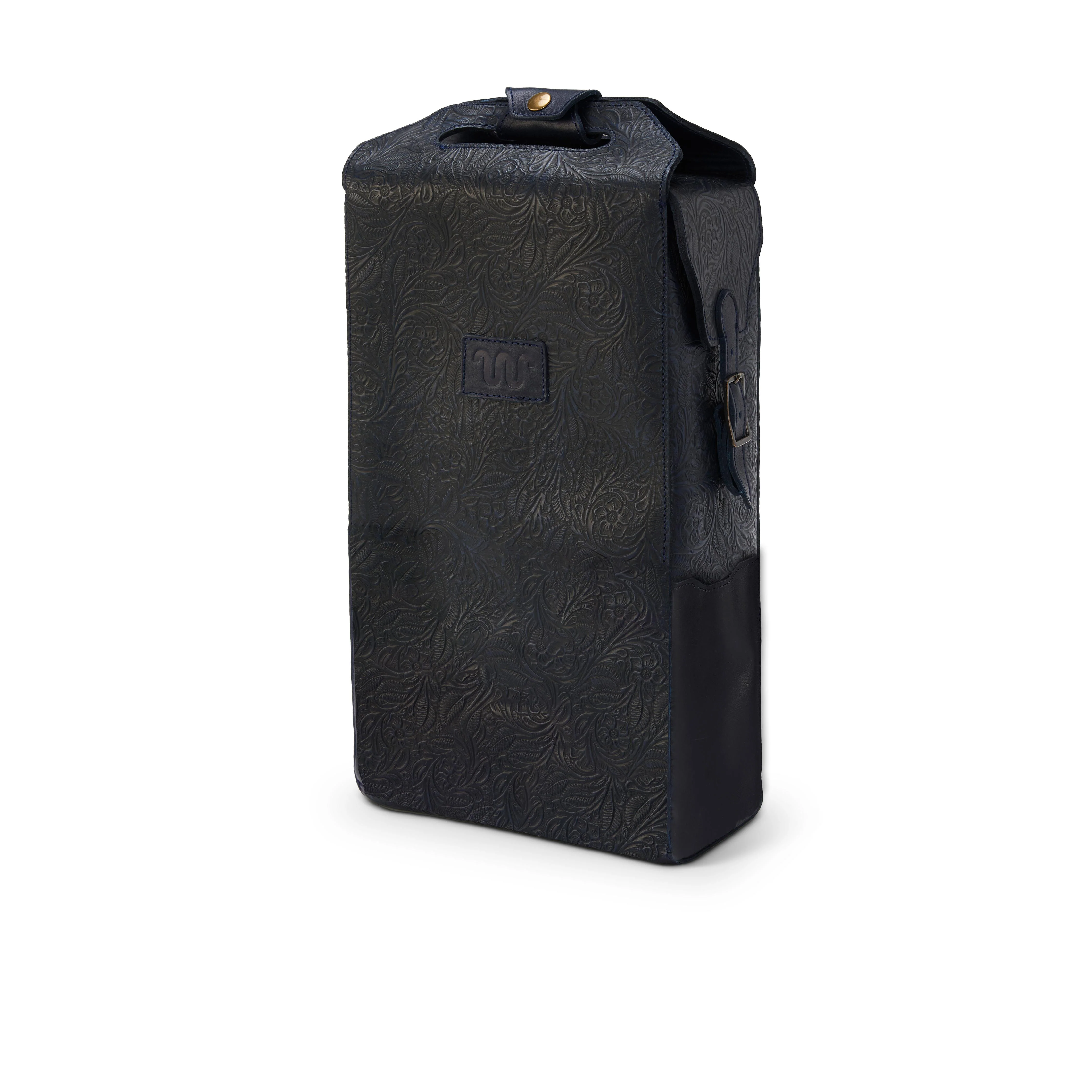 Indigo Tooled Wine Carrier - Image 2