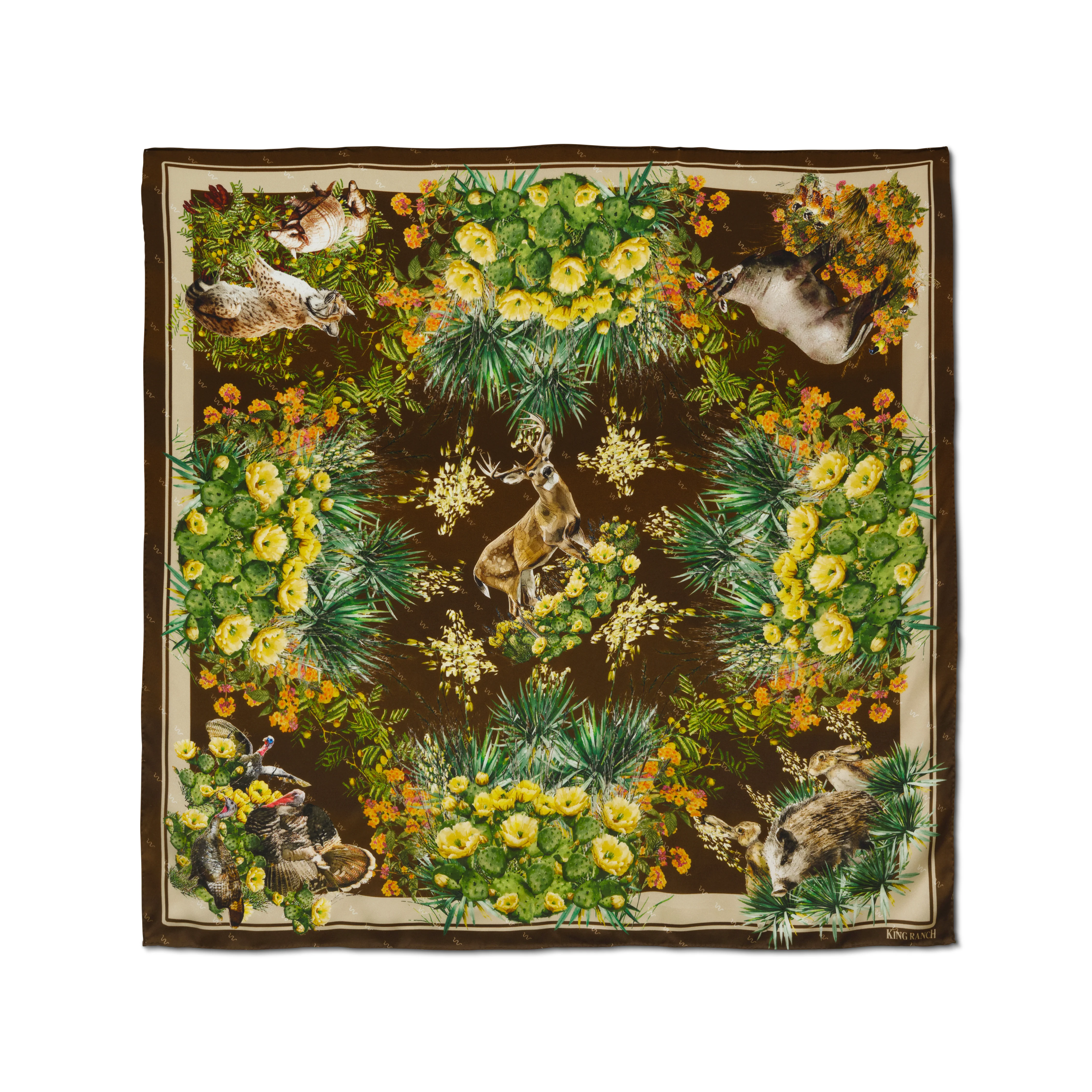 King Ranch Flora and Fauna Silk Scarf - Image 4