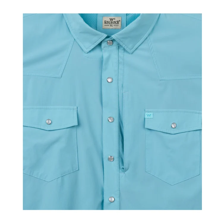 Men's Laguna Madre Short Sleeve Performance Pearl Snap Shirt - Image 4