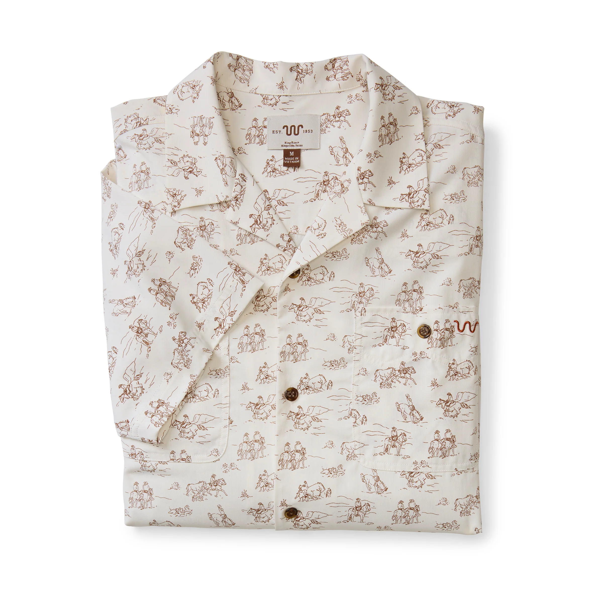 Men's Blue Norther® Canelo Camp Shirt, Cowboy Print - Image 4