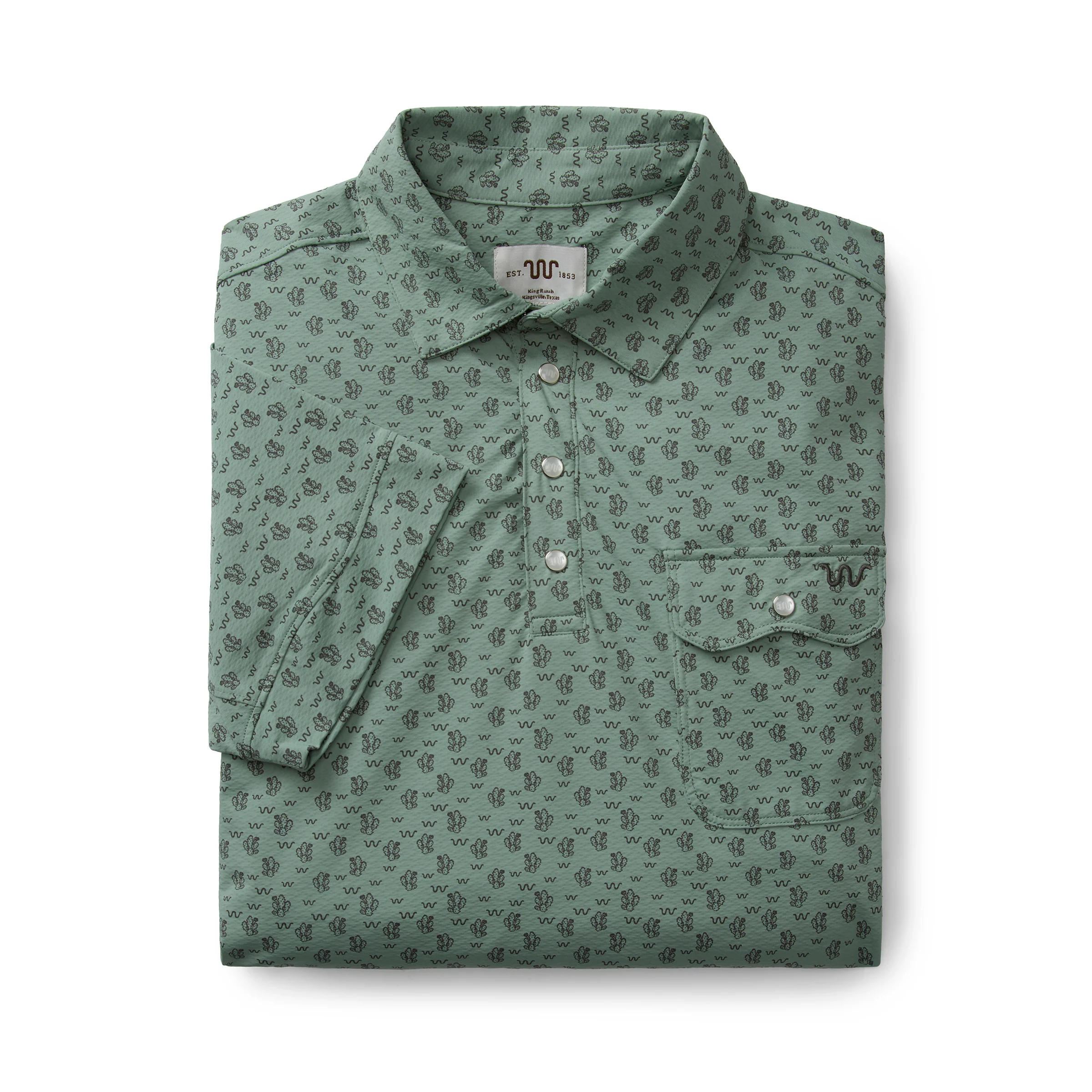 Men's Blue Norther® Ranch Polo, Cactus - Image 3