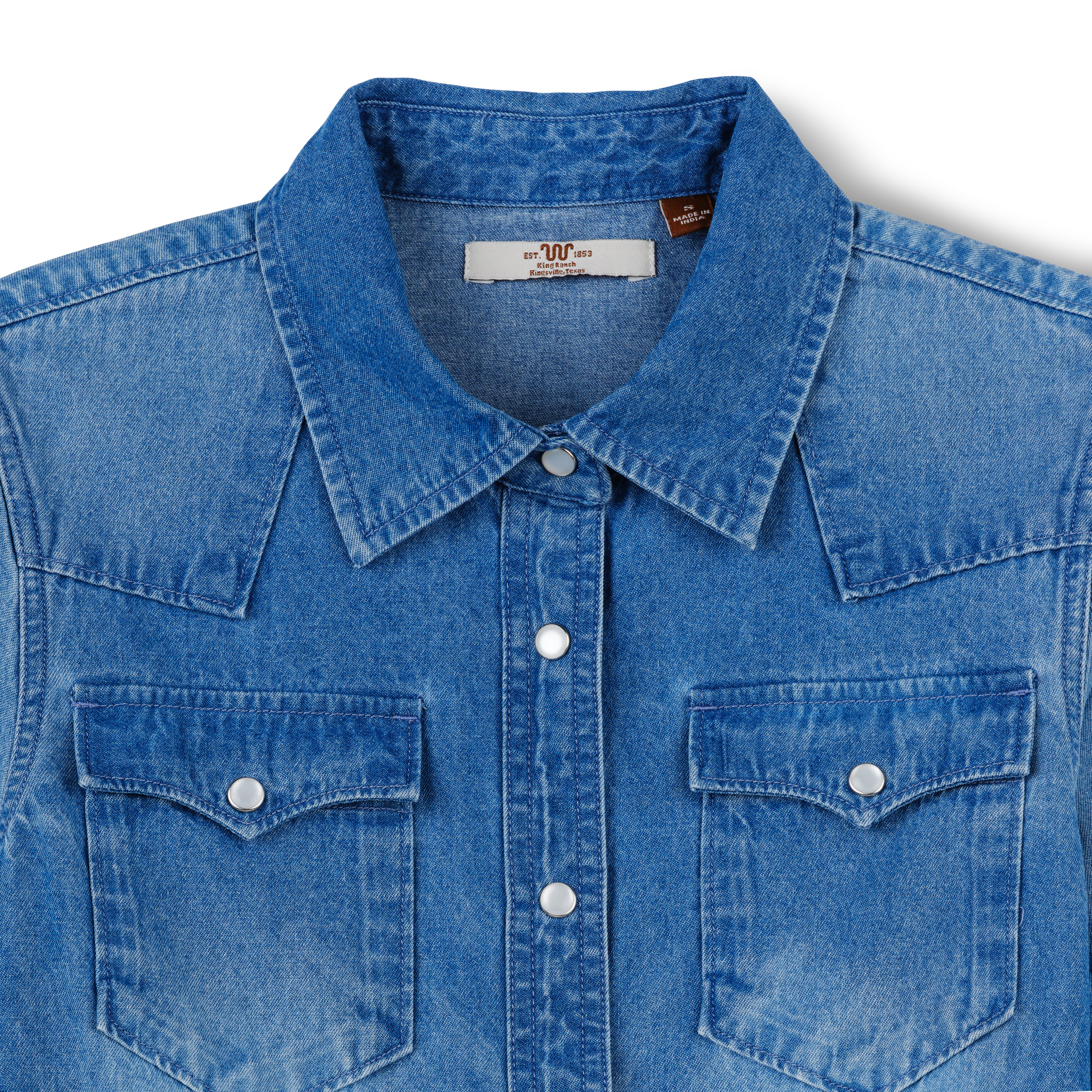 Women's Denim Pearl Snap Shirt - Image 4