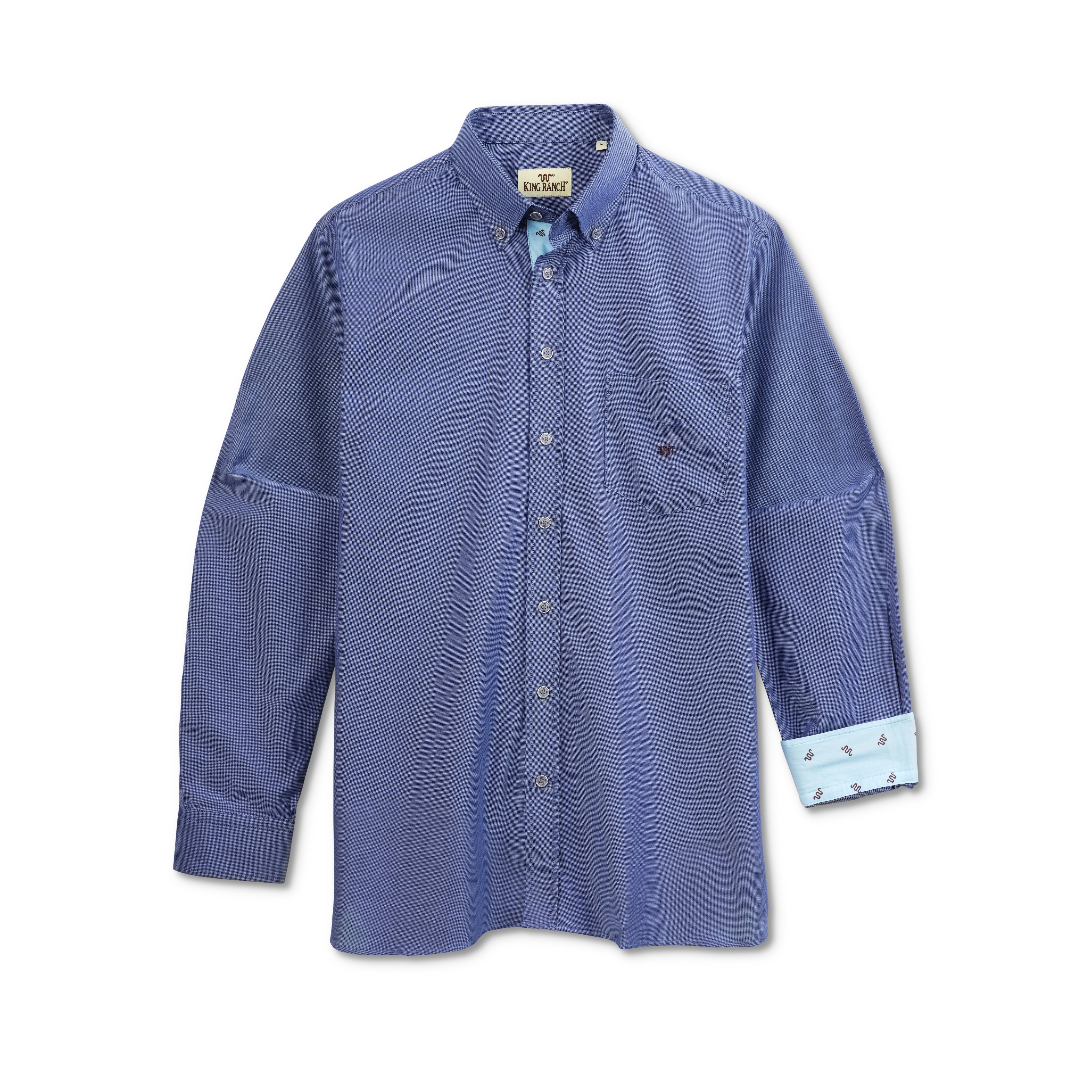 Men's Solid Oxford Shirt With Running W Trim - Image 3