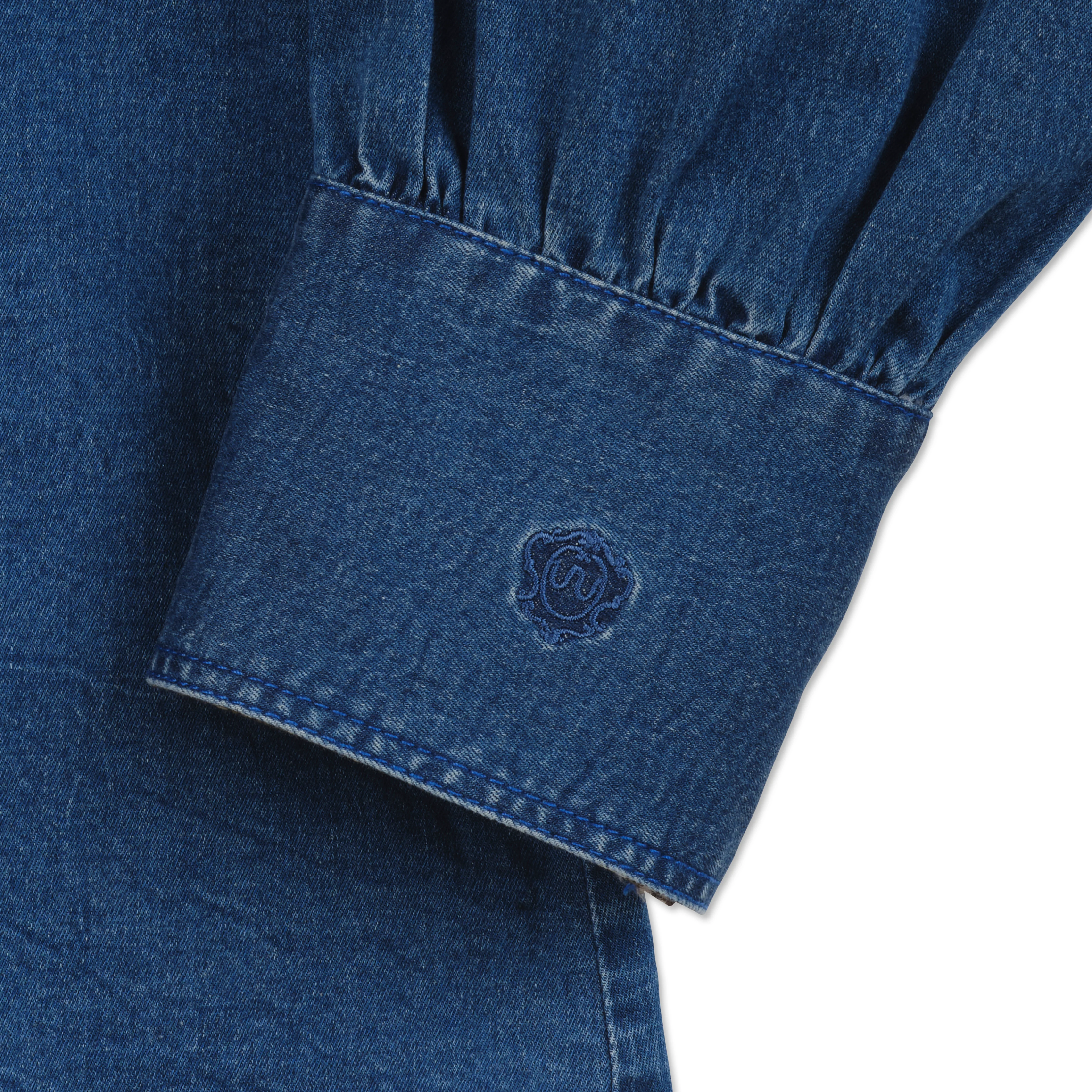 Women's Dark Wash Denim Shirt - Image 4